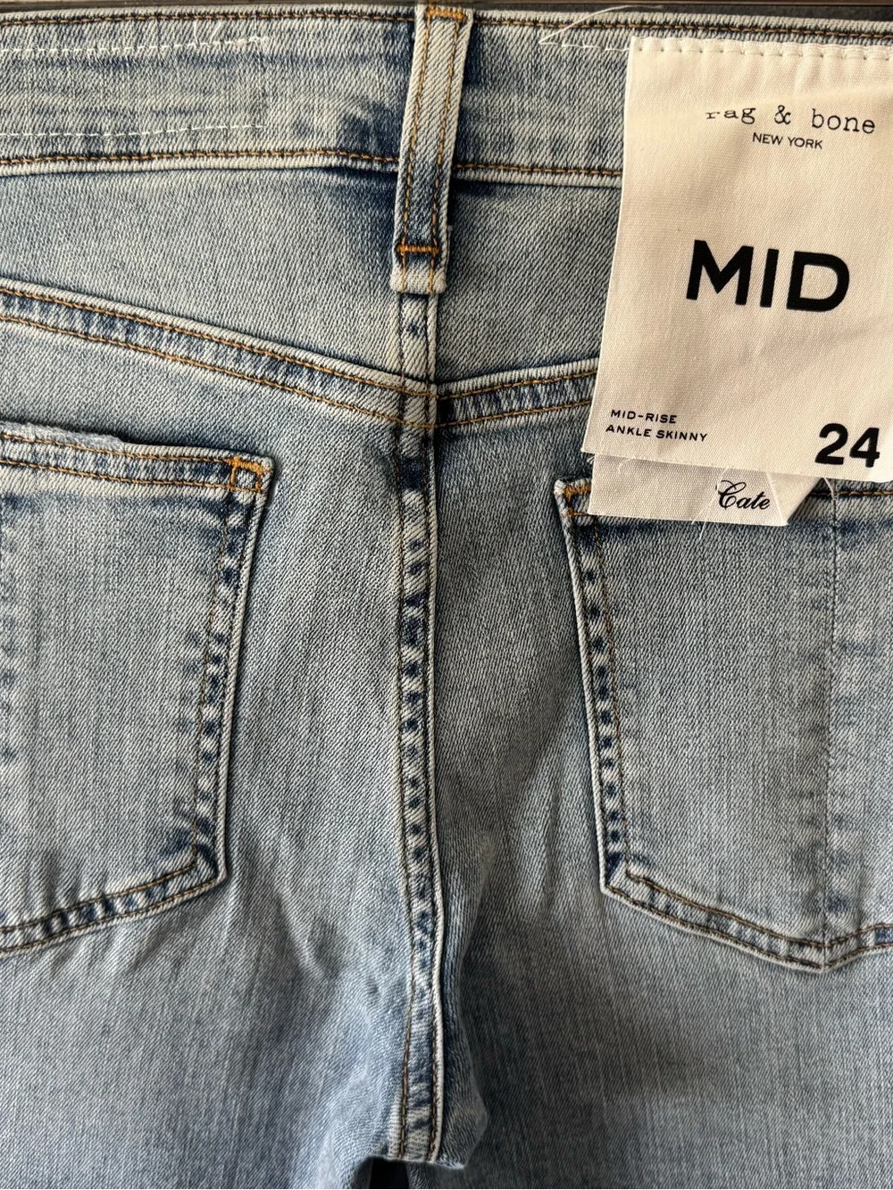 Rag & Bone Cate Mid Rise Ankle Skinny Jeans 24 Thunderbird Light Wash NWT - Picture 6 of 7